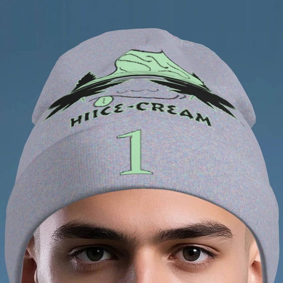 Printed Long Beanie "1"