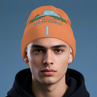 Printed Long Beanie - Orange - Original