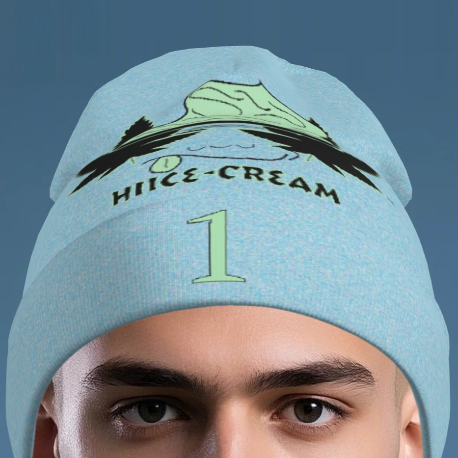 Printed Long Beanie "1"