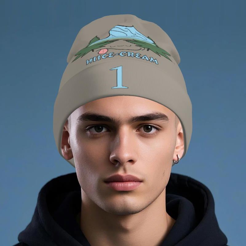 Printed Long Beanie - Dark Apricot - Original