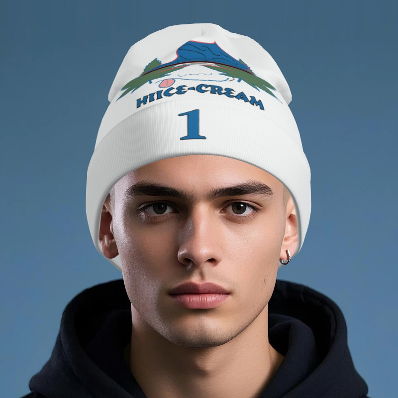 Printed Long Beanie - White - White - Champion