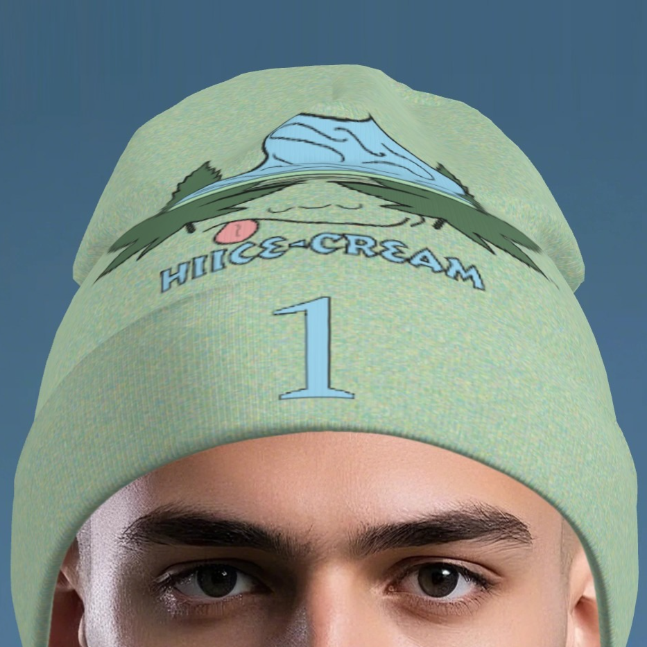 Printed Long Beanie "1"