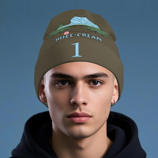 Printed Long Beanie - Gray Green - Original