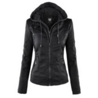 Lock and Love Women's Removeable Hooded Faux Leather 