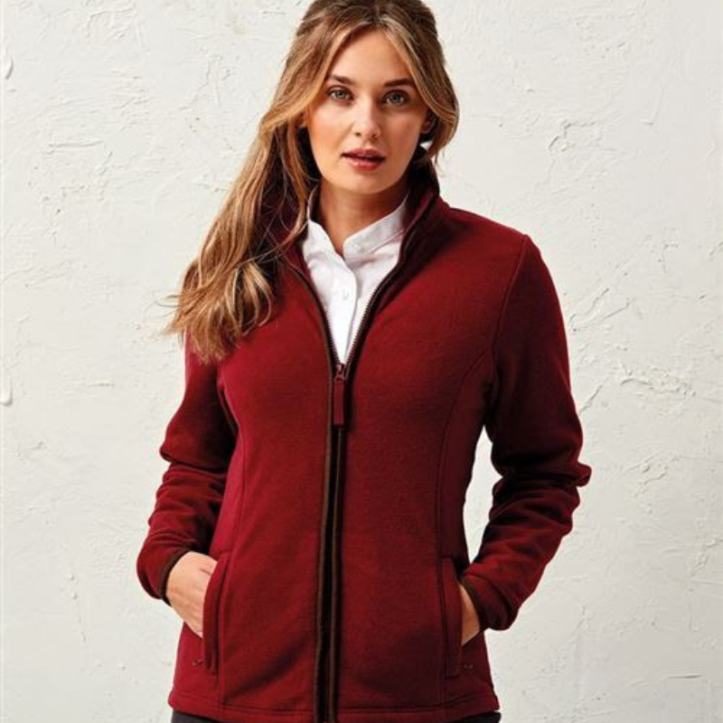 Women’s Artisan Fleece Jacket Burgundy/Brown  Main Image