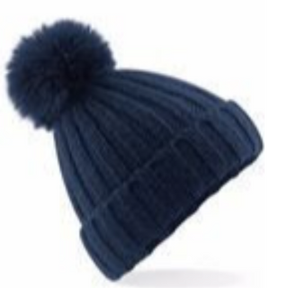 Fur Pom Pom Beanie Navy VC08NAV