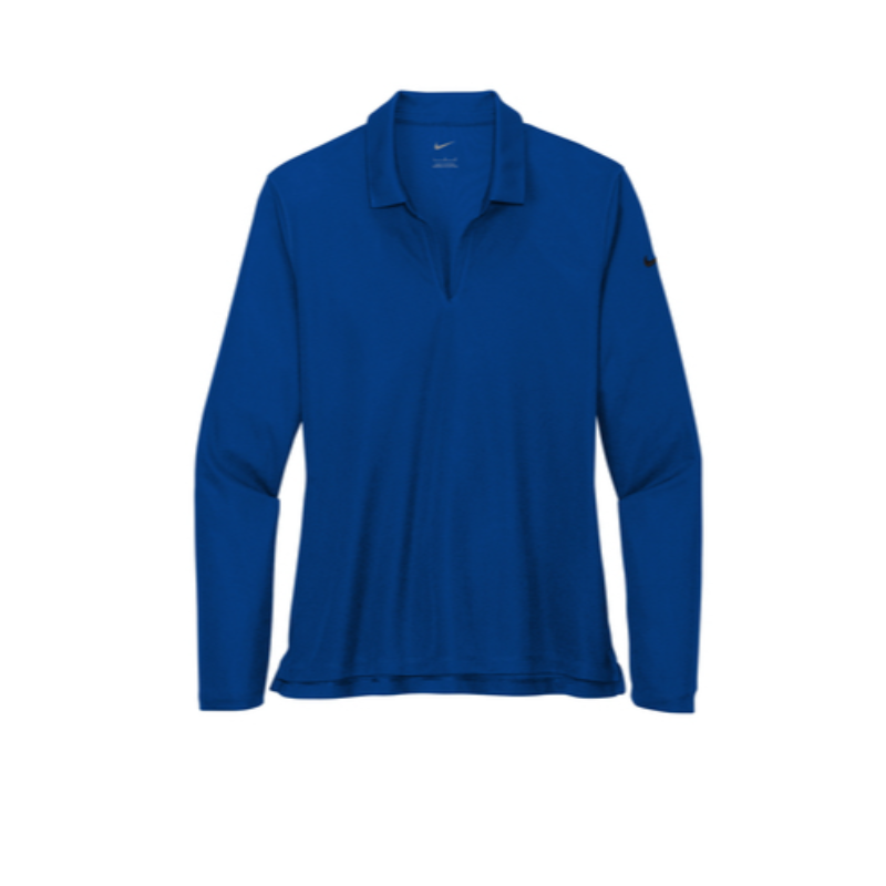 Nike Ladies Dri-FIT Micro Pique 2.0 Long Sleeve Polo - Gym Blue