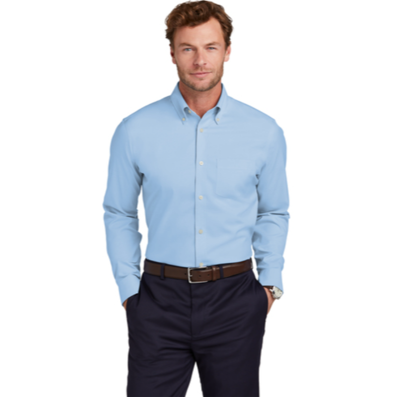 Brooks Brothers® Wrinkle-Free Stretch Pinpoint Shirt - Newport Blue