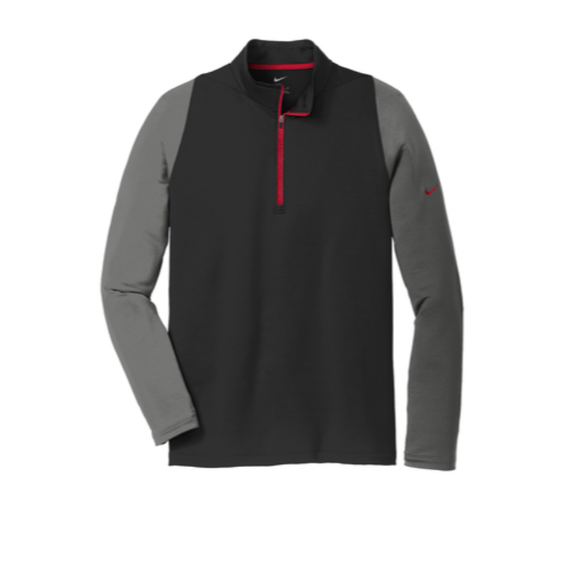 Nike Dri-FIT Stretch 1/2-Zip Cover-Up - Black/Dark Grey/ Gym Red