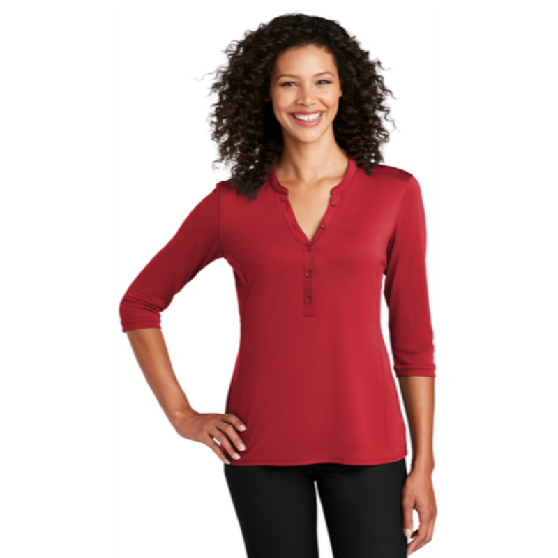Port Authority ® Ladies UV Choice Pique Henley - Rich Red