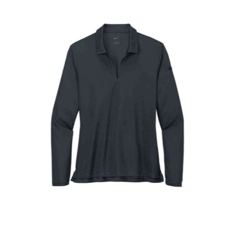 Nike Ladies Dri-FIT Micro Pique 2.0 Long Sleeve Polo - Anthracite