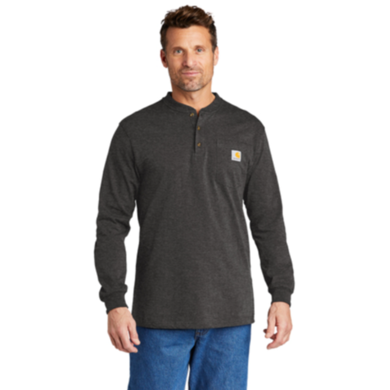 Carhartt® Long Sleeve Henley T-Shirt - Carbon Heather
