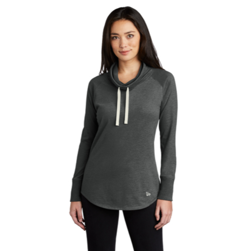 New Era ® Ladies Sueded Cotton Blend Cowl Tee - Black Heather