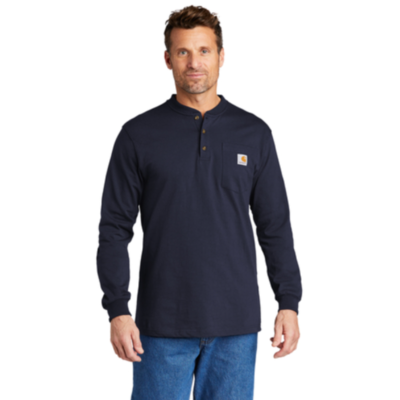 Carhartt® Long Sleeve Henley T-Shirt - Navy 