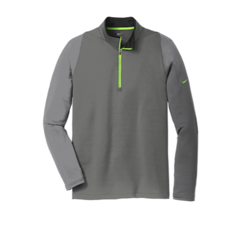 Nike Dri-FIT Stretch 1/2-Zip Cover-Up - Dark Grey/Cool Grey/ Volt Green