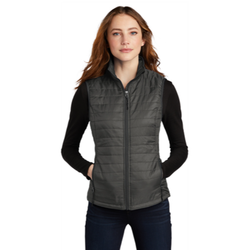 Port Authority® Ladies Packable Puffy Vest - Sterling Grey