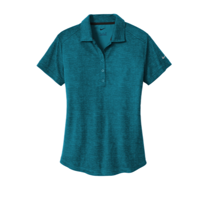 Nike Ladies Dri-FIT Crosshatch Polo - Blustery/Navy