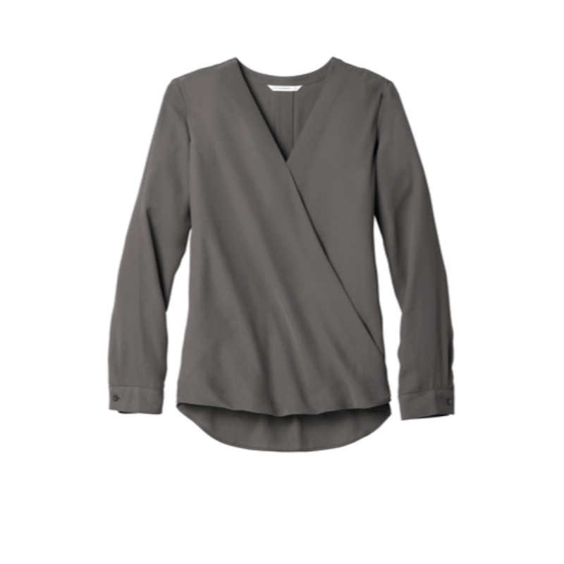 Port Authority ® Ladies Wrap Blouse - Sterling Grey