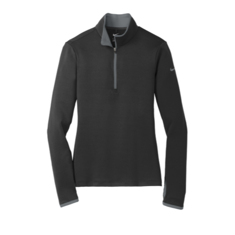 Nike Ladies Dri-FIT Stretch 1/2-Zip Cover-Up - Black/Dark Grey