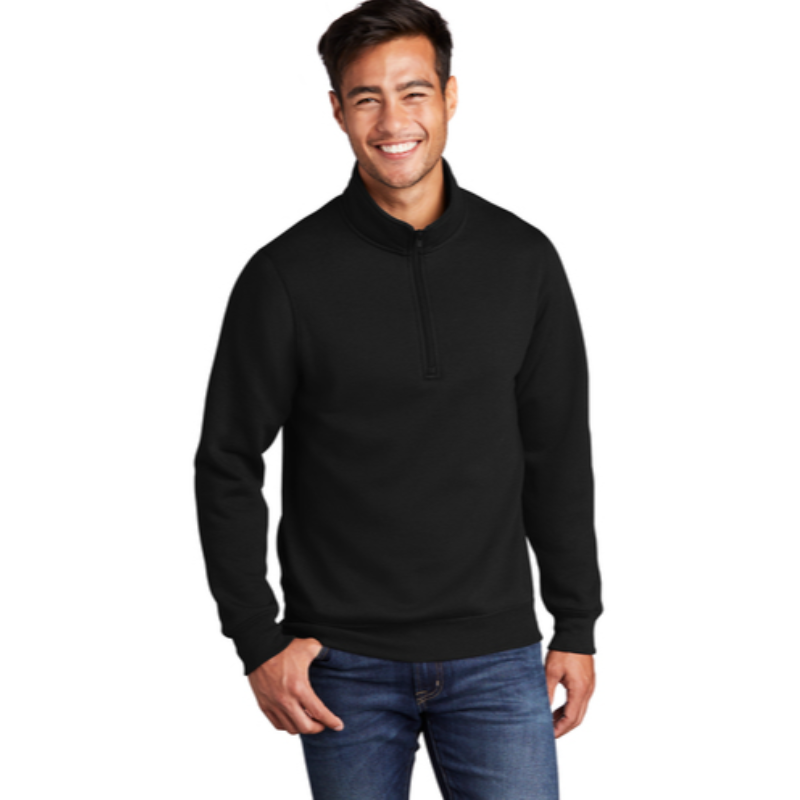 Port & Company ® Core Fleece 1/4-Zip Pullover Sweatshirt - Jet Black