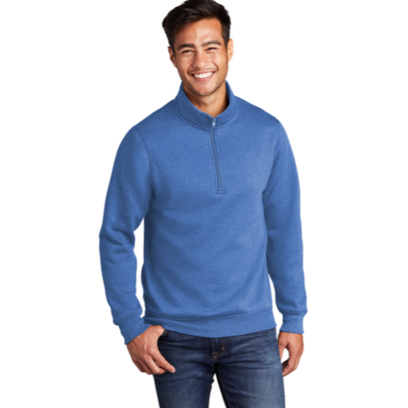 Port & Company ® Core Fleece 1/4-Zip Pullover Sweatshirt - Heather Royal