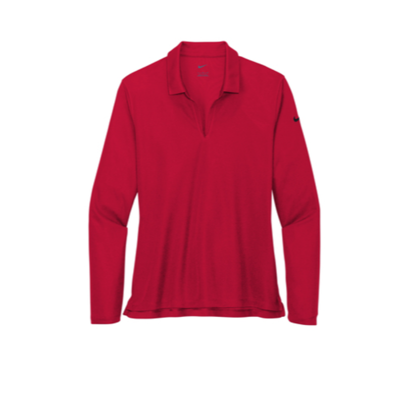 Nike Ladies Dri-FIT Micro Pique 2.0 Long Sleeve Polo - Univeristy Red