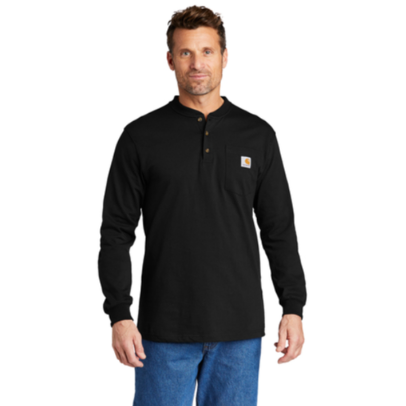 Carhartt® Long Sleeve Henley T-Shirt - Black