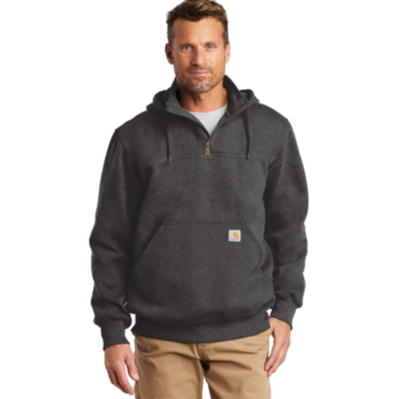 Carhartt ® Rain Defender ® Paxton Heavyweight Hooded Zip Mock Sweatshirt - Carbon Heather