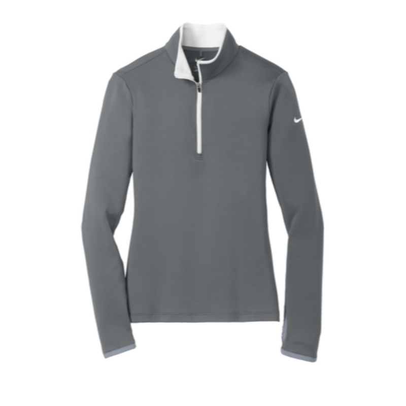 Nike Ladies Dri-FIT Stretch 1/2-Zip Cover-Up - Dark Grey/White