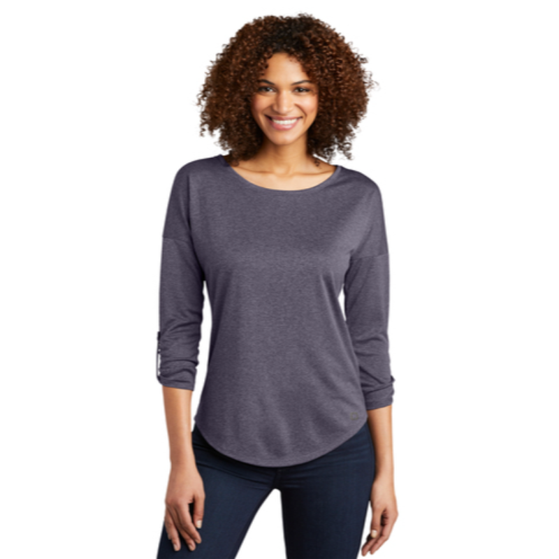 OGIO® Ladies Gravitate Scoop 3/4-Sleeve - Navy Heather