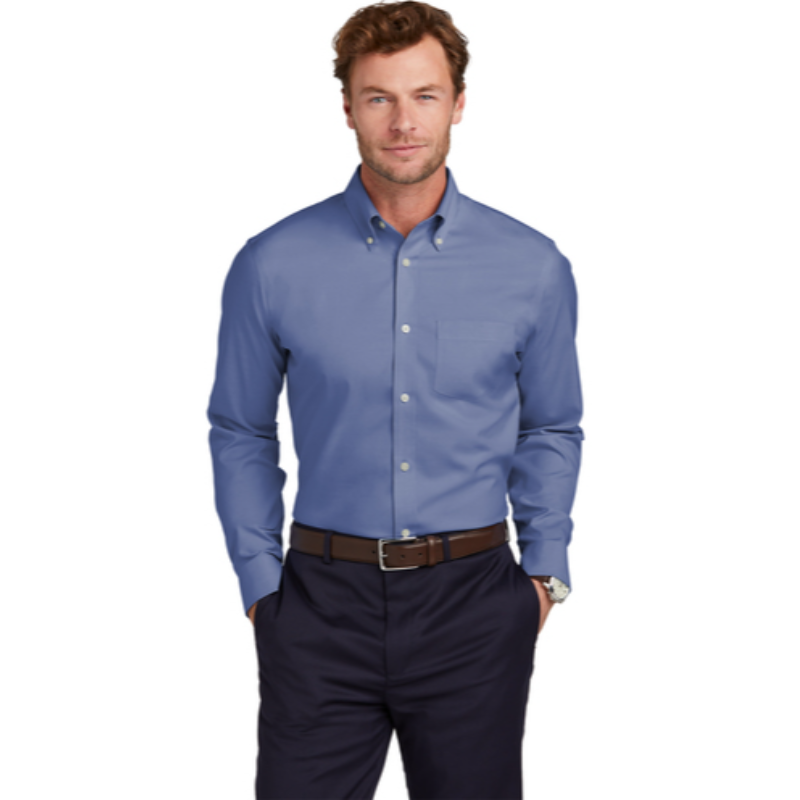 Brooks Brothers® Wrinkle-Free Stretch Pinpoint Shirt - Cobalt Blue