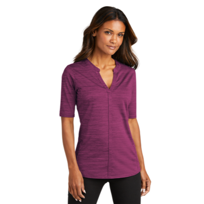 Port Authority ® Ladies Stretch Heather Open Neck Top - Violet Purple
