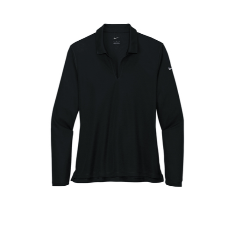 Nike Ladies Dri-FIT Micro Pique 2.0 Long Sleeve Polo - Black