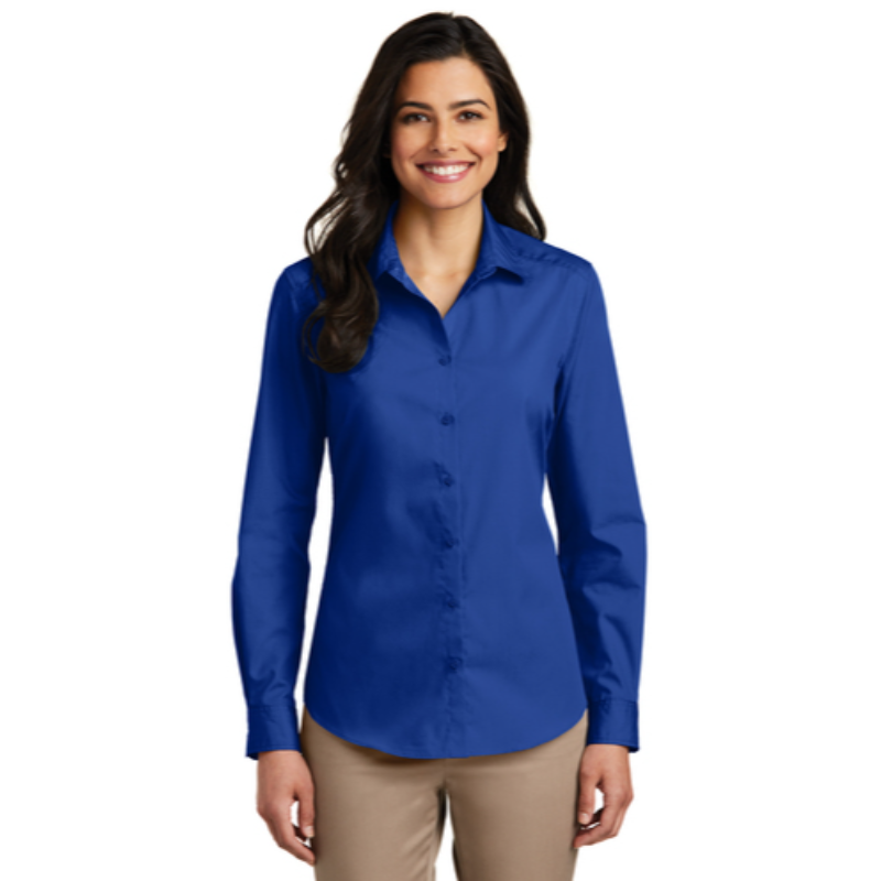 Port Authority® Ladies Long Sleeve Carefree Poplin Shirt - True Royal