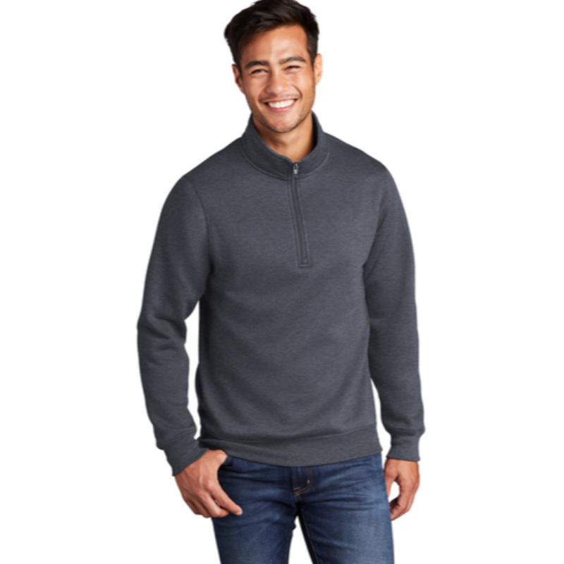 Port & Company ® Core Fleece 1/4-Zip Pullover Sweatshirt - Heather Navy