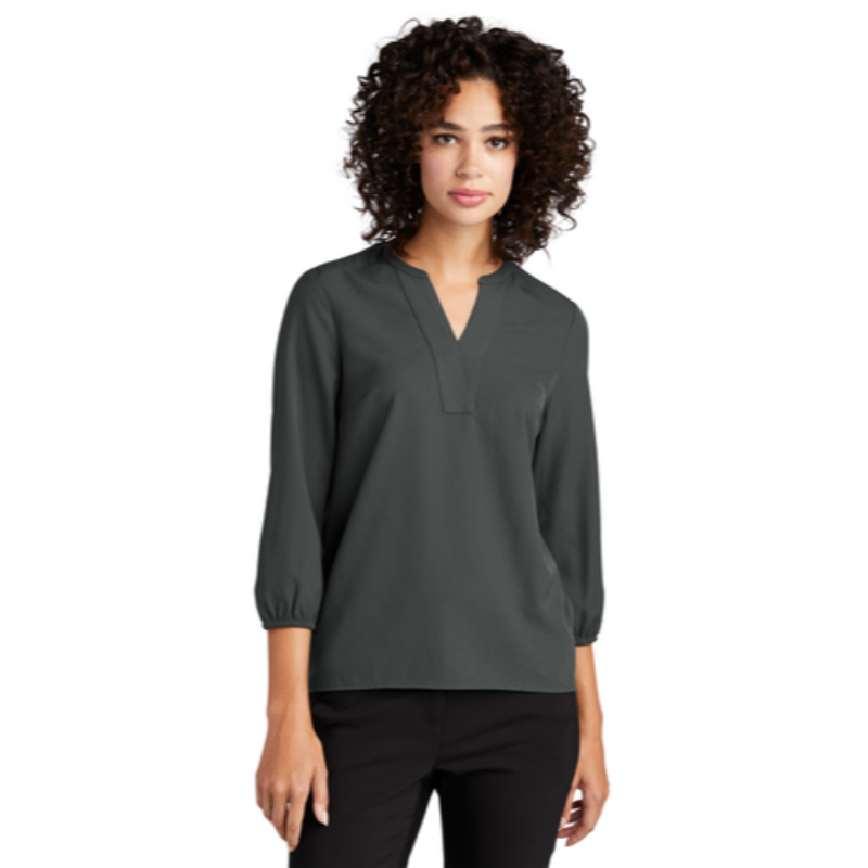 Mercer+Mettle™ Women's Stretch Crepe 3/4-Sleeve Blouse - Anchor Grey