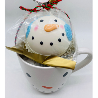 Snowman mug gift set with snowman cocoa bomb (limited quantities) 