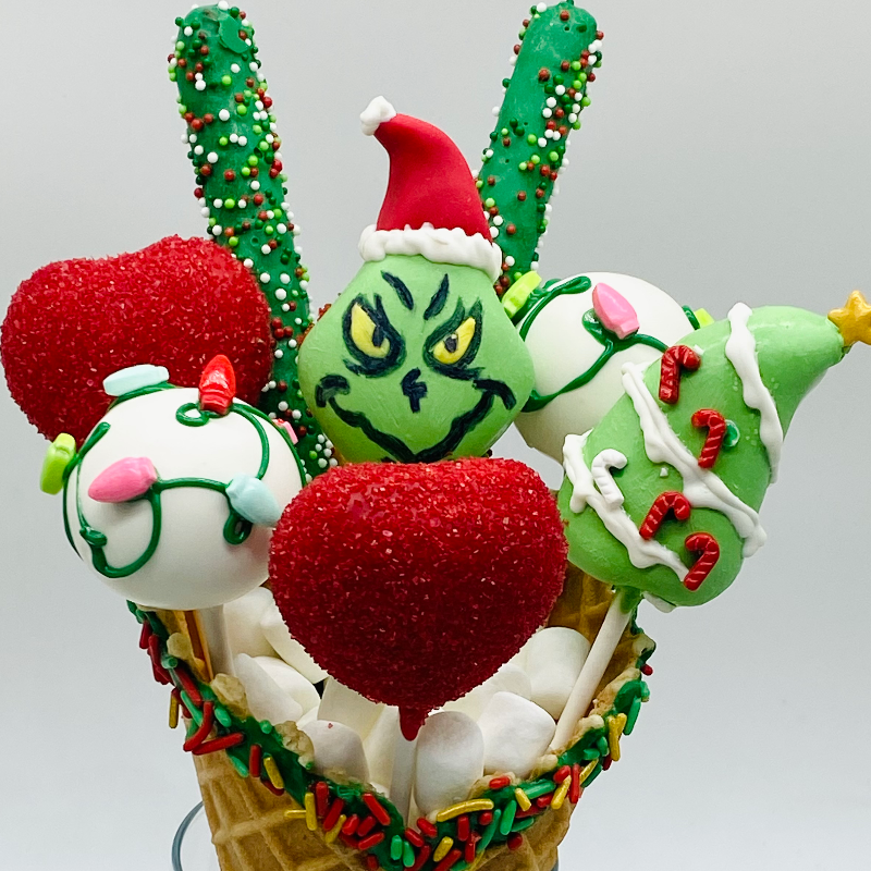 You’re a mean one cake pop cone bouquet  Main Image