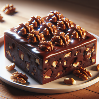 Walnut Brownie with ganache 