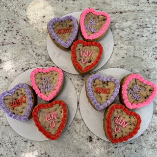 Mini Conversation Heart Cakes