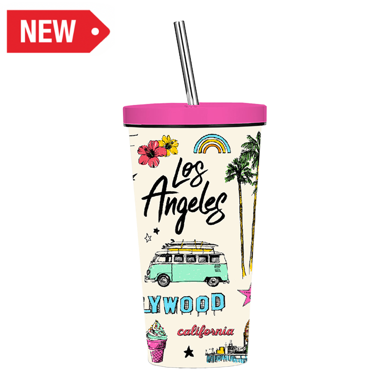 LA TUMBLER WITH LID BD (17oz) VSN #2322