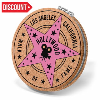 LA CORK ROUND MIRROR HOLLYWOOD STAR VSN #0404