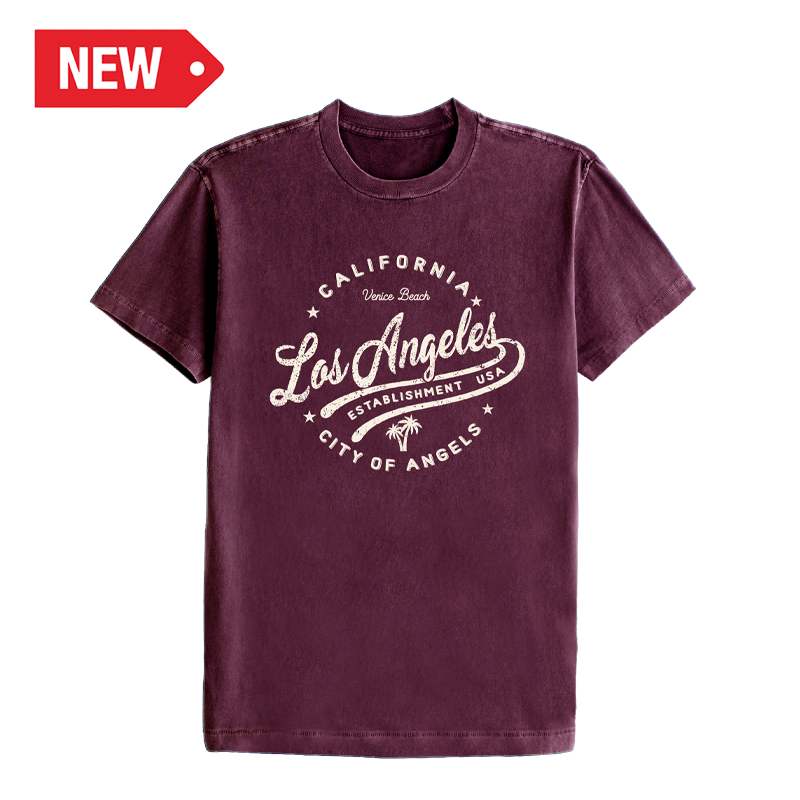 LA T-SHIRT VINTAGE (BURGUNDY) VSN #1790