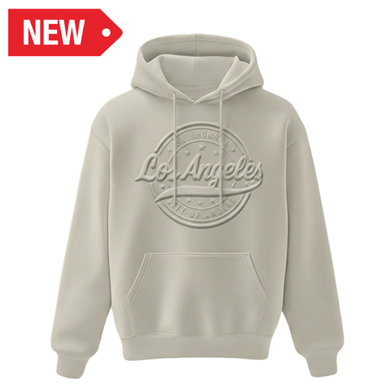 LA HOODIE 3D EMBOSSED (CREAM) VSN #1349