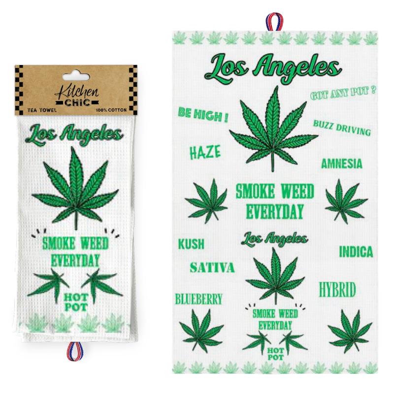 LA KITCHEN TOWEL WEED VSN #5584