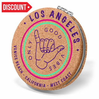 LA CORK ROUND MIRROR GOOD VIBES ONLY VSN #0466