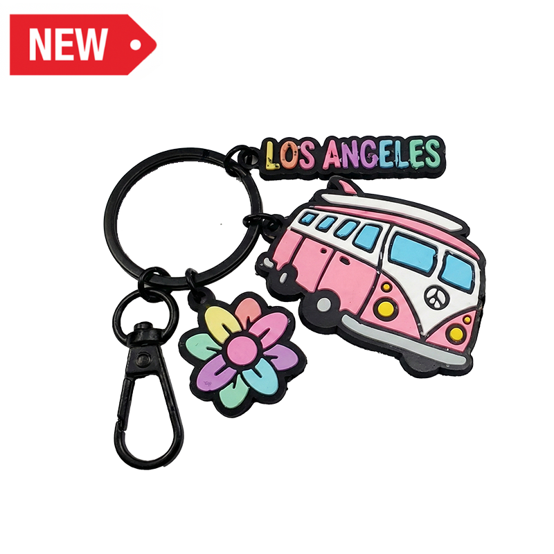 LA K/C (BLK) CARTOON FLOWER VSN #3688