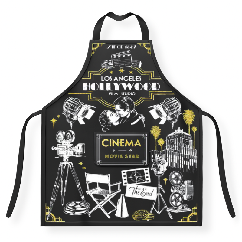 LA APRON HOLLYWOOD ART DECO (BLK) VSN #5317