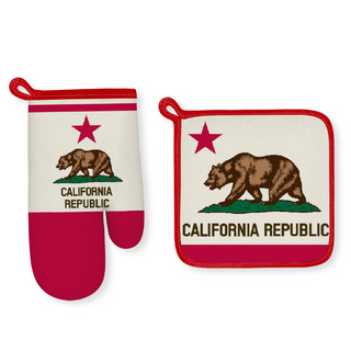 CALI OVEN GOLVE + POT HOLDER CALIFORNIA REPUBLIC VSN #3764