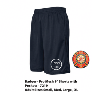 Badger Pro 9" Mesh Embroidered Shorts